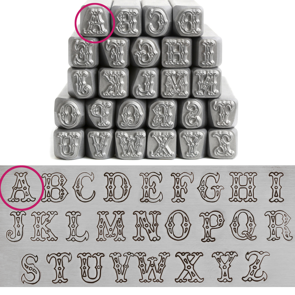Metal Stamping Tools Cowgirl Carnival Letter "A" 7mm - Beaducation Original
